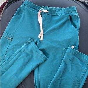 Figs Caribbean Blue Yola Skinny Scrub Pants Size S